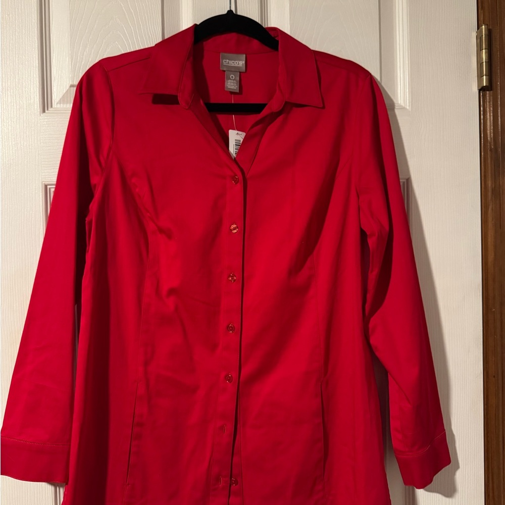 Chico's Red Button Down Shirt